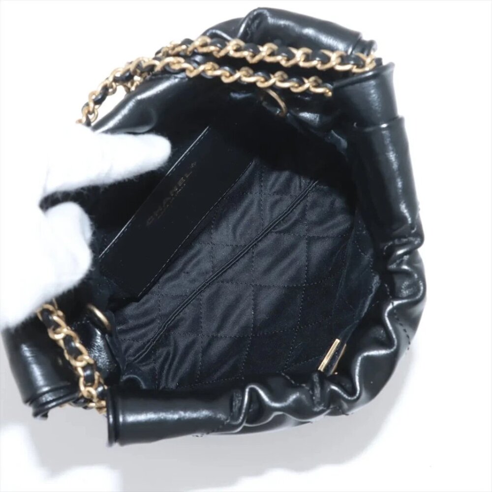 "Chanel Chanel 22 shiny calfskin Chain Shoulder Bag Black Gold Metal Fitting Pro - Picture 4 of 9